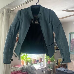 Excellent leather lady rider Frank Thomas motorcycle jacket